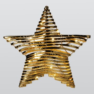 LED Weihnachtsdekoration 30xLED/3xAA 40 cm warmweiß Stern/gold