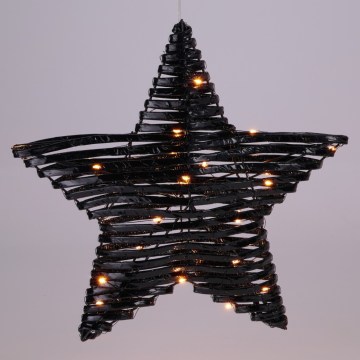 LED Weihnachtsdekoration 30xLED/3xAA 40 cm warmweiß Stern/schwarz
