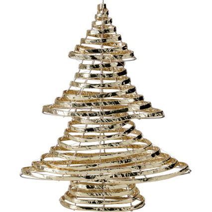 LED Weihnachtsdekoration 30xLED/3xAA 40 cm warmweiß Tannenbaum/gold