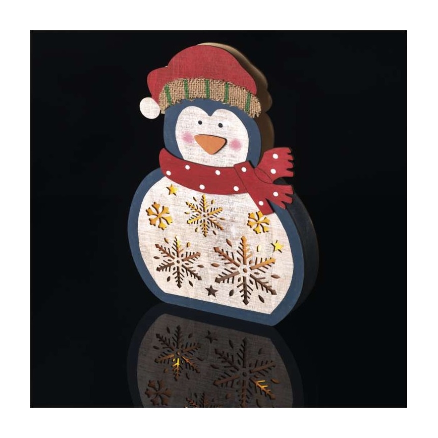 LED Weihnachtsdekoration 5xLED/2xAA Pinguin