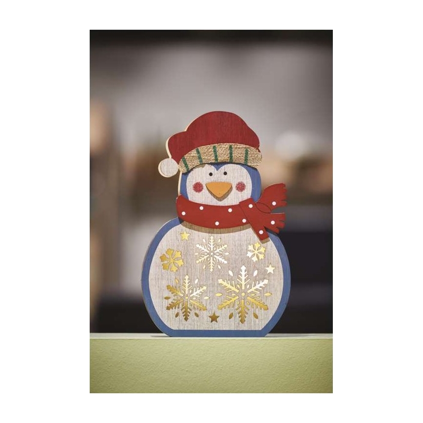 LED Weihnachtsdekoration 5xLED/2xAA Pinguin