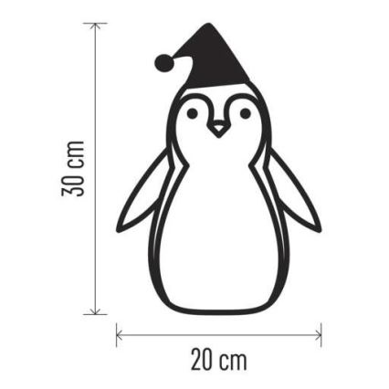 LED Weihnachtsdekoration 5xLED/2xAA Pinguin