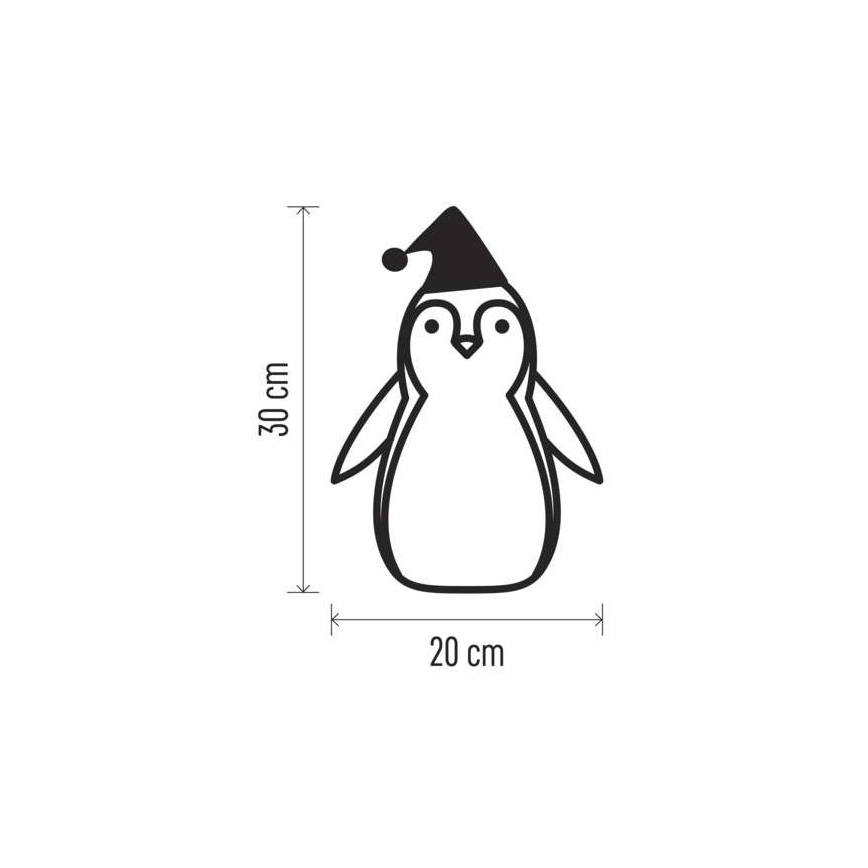 LED Weihnachtsdekoration 5xLED/2xAA Pinguin