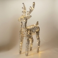 LED Weihnachtsdekoration 60xLED/3xAA 60 cm warmweiß Rentier/silber