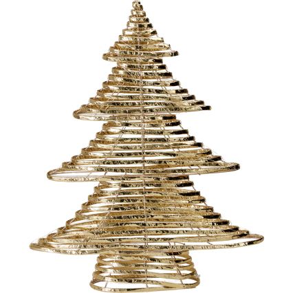 LED Weihnachtsdekoration 60xLED/3xAA 60 cm warmweiß Tannenbaum/gold