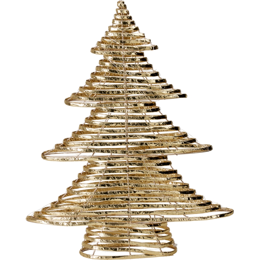 LED Weihnachtsdekoration 60xLED/3xAA 60 cm warmweiß Tannenbaum/gold