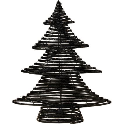 LED Weihnachtsdekoration 60xLED/3xAA 60 cm warmweiß Tannenbaum/schwarz