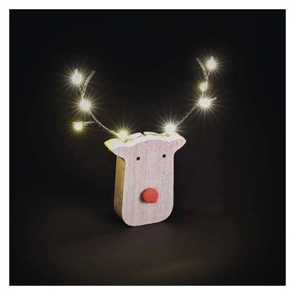 LED Weihnachtsdekoration 8xLED/2xAAA Rentier