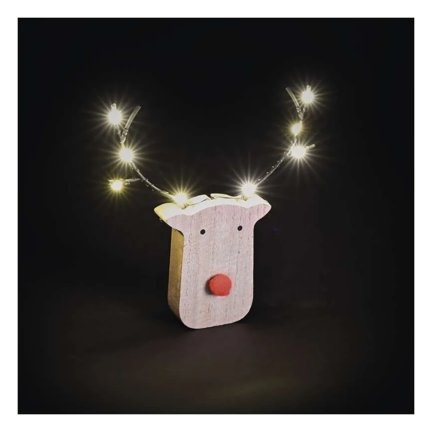 LED Weihnachtsdekoration 8xLED/2xAAA Rentier