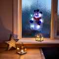 LED Weihnachtsdekoration 8xLED/3xAAA kaltweiß Schneemann
