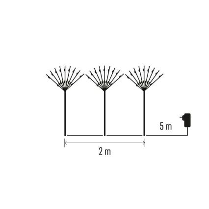 LED Weihnachtsdekoration für den Außenbereich 180xLED/3,6W/230V IP44 warmweiß