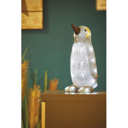 LED Weihnachtsdekoration für den Außenbereich 30xLED/2,1W/230V IP44 Pinguin