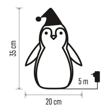 LED Weihnachtsdekoration für den Außenbereich 30xLED/2,1W/230V IP44 Pinguin