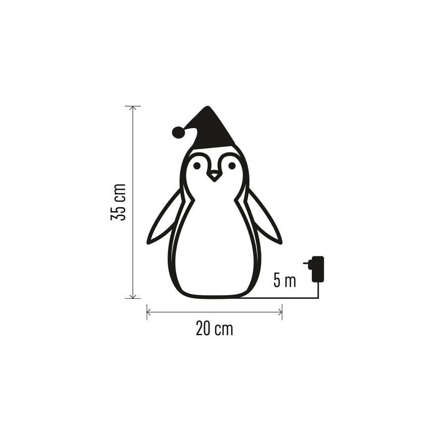 LED Weihnachtsdekoration für den Außenbereich 30xLED/2,1W/230V IP44 Pinguin