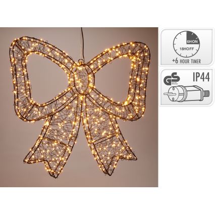 LED Weihnachtsdekoration für den Außenbereich 720xLED/6W/230V 46 cm IP44 warmweiß Schleife/schwarz