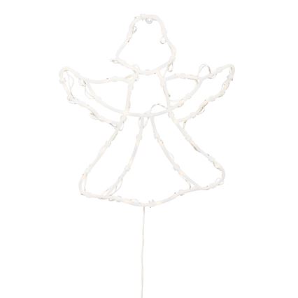 LED-Weihnachtsdekoration für Fenster, 35 LEDs / 3x AA, IP44, Engel, warmweiß