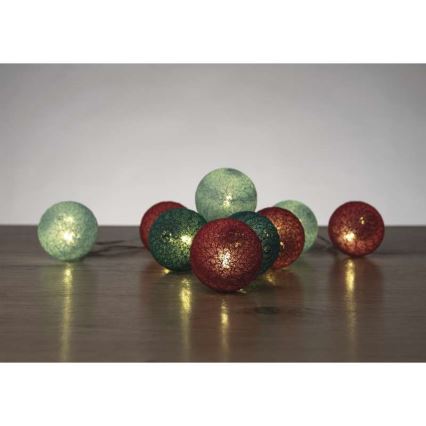 LED Weihnachtsdekoration  GIRLANDA 10xLED/0,6W/2xAA Frühling