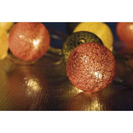 LED Weihnachtsdekoration  GIRLANDA 10xLED/0,6W/2xAA herbst