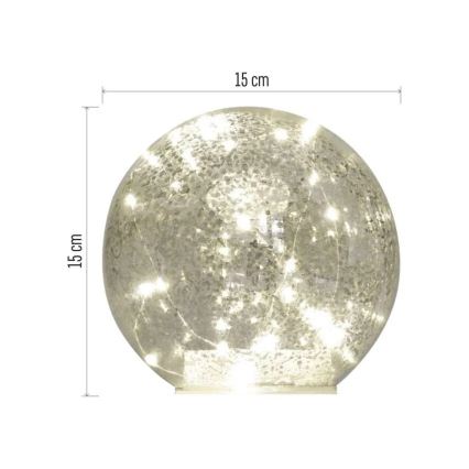 LED-Weihnachtsdekoration Kugel Ø 15 cm, 20× LED, 3× AA-Batterien