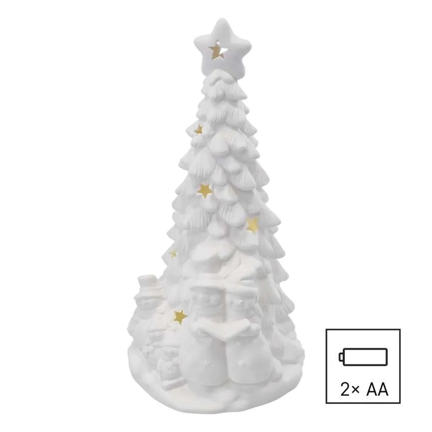 LED-Weihnachtsdekoration LED/2xAA warmweiß Weihnachtsbaum