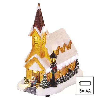 LED-Weihnachtsdekoration LED/3xAA Kirche