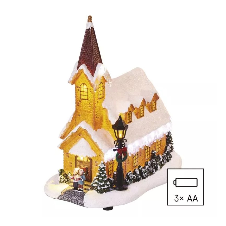LED-Weihnachtsdekoration LED/3xAA Kirche