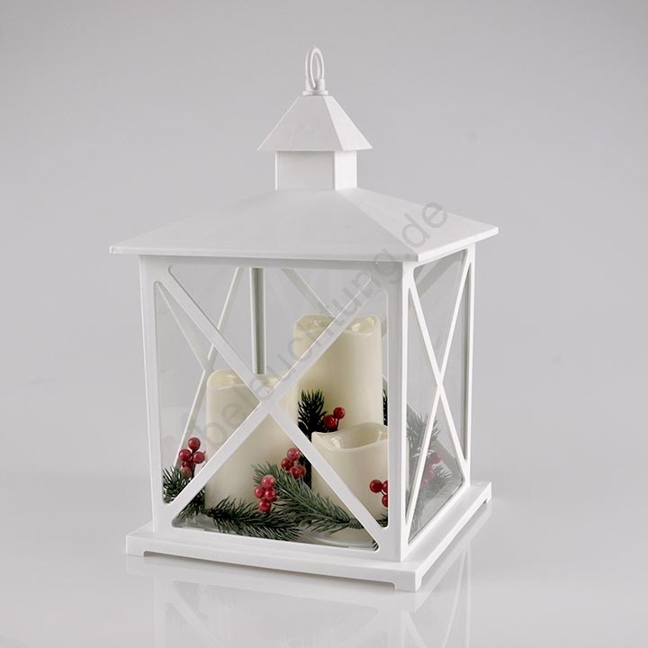 LED-Weihnachtsdekoration LED/3xAAA Laterne weiße Kerzen | Beleuchtung.de