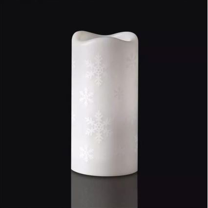 LED Weihnachtskerze LED/3xAAA Schneeflocken kaltweiß