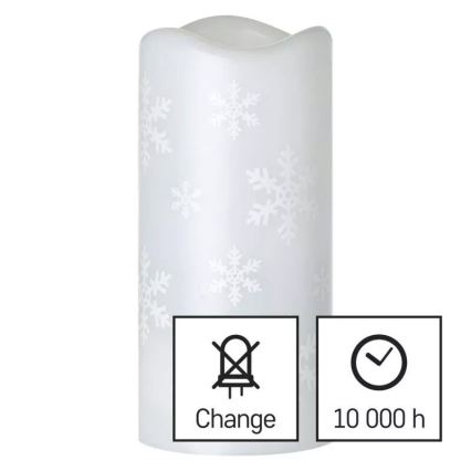 LED Weihnachtskerze LED/3xAAA Schneeflocken kaltweiß
