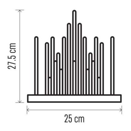 LED Weihnachtskerzenhalter 20xLED/3xAA schwarz