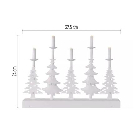 LED-Weihnachtskerzenhalter LED/2xAA weiß