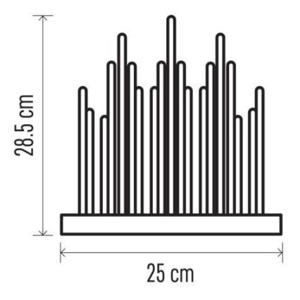 LED-Weihnachtskerzenständer 19xLED/3xAA grau