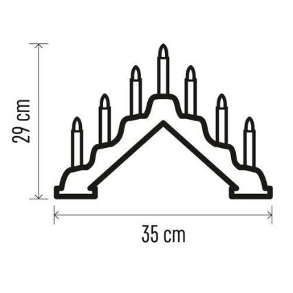 LED-Weihnachtskerzenständer 7xLED/2xAA beige