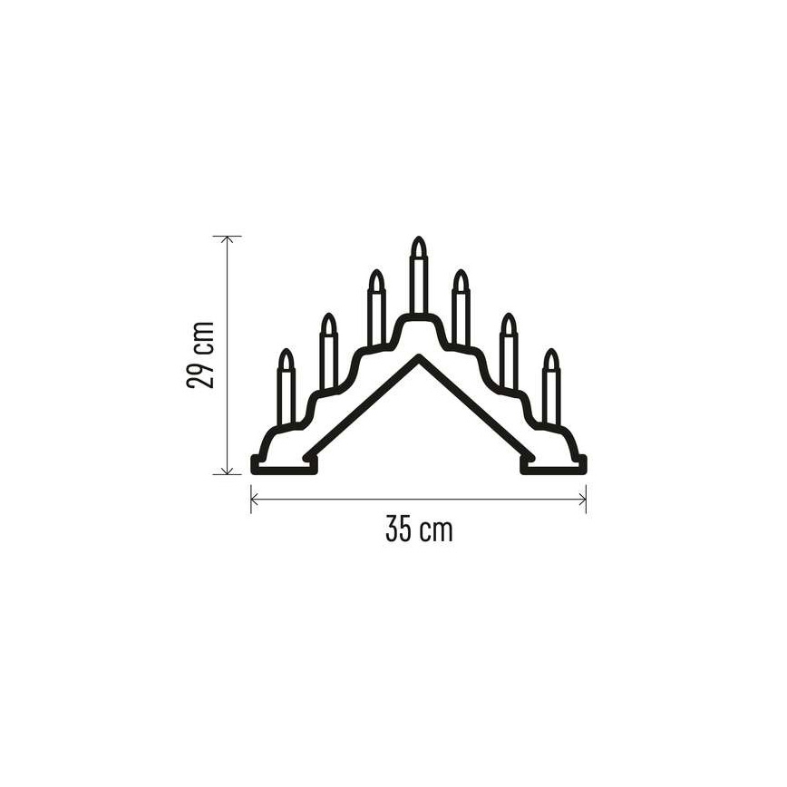 LED-Weihnachtskerzenständer 7xLED/2xAA beige