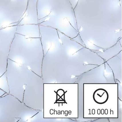 LED Weihnachtskette 100xLED/3xAA 2,7 m kaltweiß