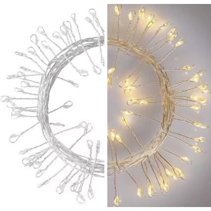 LED Weihnachtskette 100xLED/3xAA 2,7m warmweiß