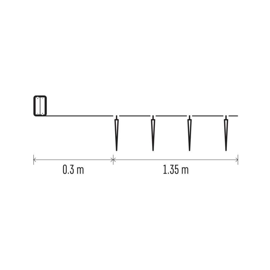 LED Weihnachtskette 10xLED/1,65m