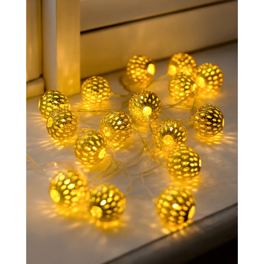 LED Weihnachtskette 2,5 m 20xLED/3xAA 2700K