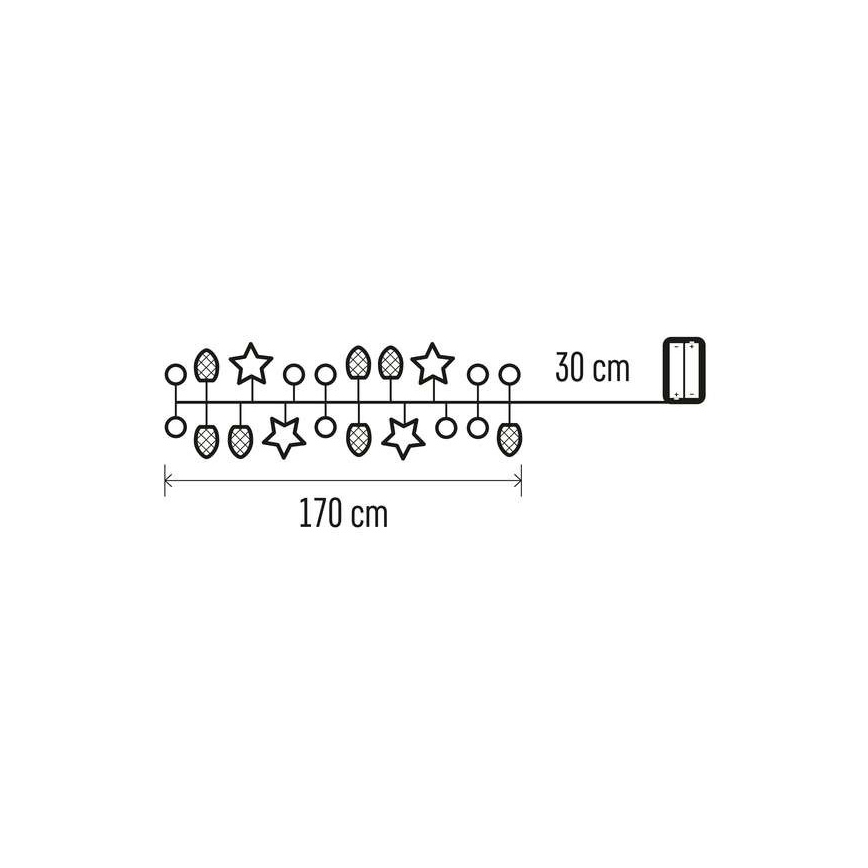 LED-Weihnachtskette 20xLED/2m
