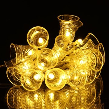 LED-Weihnachtskette 20×LED/3×AA/warmweiß 2,2 m Glöckchen