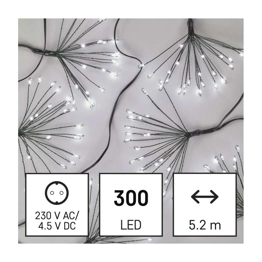 LED Weihnachtskette 300xLED/8,2m kaltweiß
