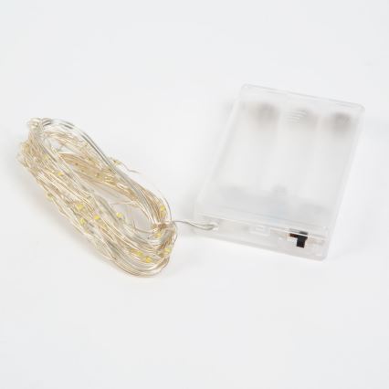 LED-Weihnachtskette 50xLED/3xAA 5,25 m warmweiß