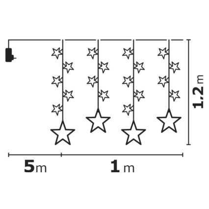 LED Weihnachtskette CHAIN 1xLED/3,6W/230V IP44