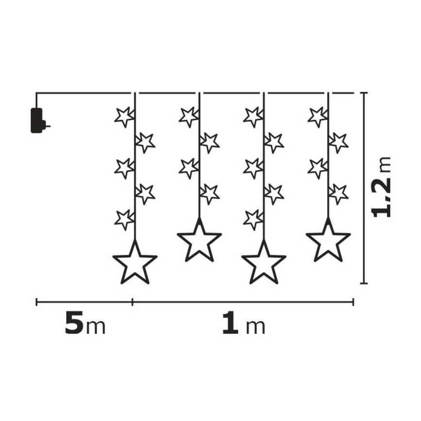 LED Weihnachtskette CHAIN 1xLED/3,6W/230V IP44
