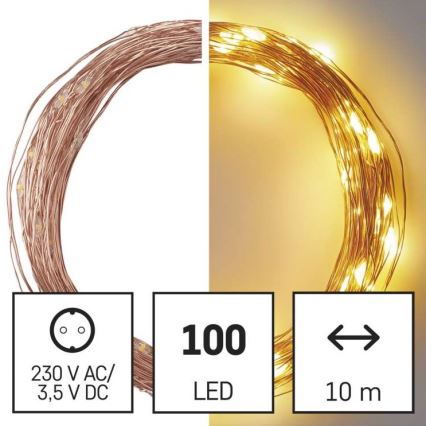 LED-Weihnachtskette für den Außenbereich 100xLED/15m IP44 warmweiß