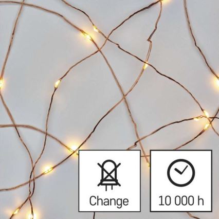 LED-Weihnachtskette für den Außenbereich 100xLED/15m IP44 warmweiß