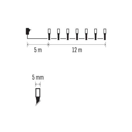 LED-Weihnachtskette für den Außenbereich 120xLED/17m IP44 kaltweiß