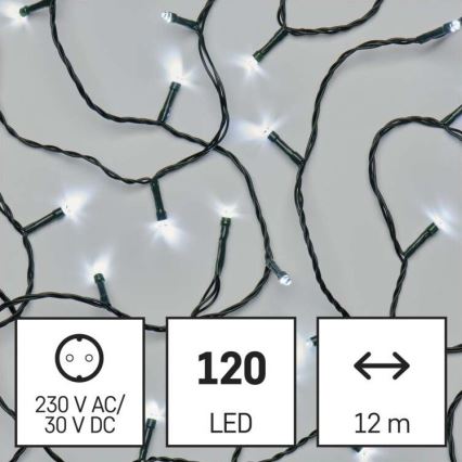 LED-Weihnachtskette für den Außenbereich 120xLED/17m IP44 kaltweiß