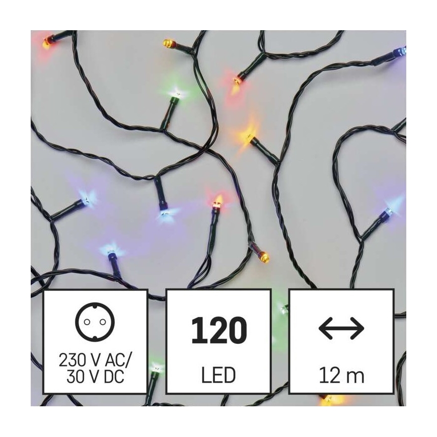 LED-Weihnachtskette für den Außenbereich 120xLED/17m IP44 multicolor