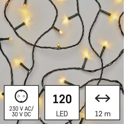 LED-Weihnachtskette für den Außenbereich 120xLED/17m IP44 warmweiß